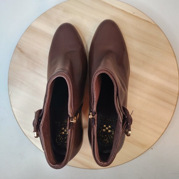 Vince Camuto Chrissa Brown Supple Leather Heeled Ankle Boots Women US 10M - Picture 8 of 16